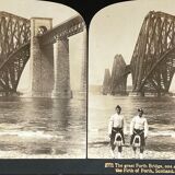 Old photography stereo, stereograph, luxury albumine 1903 Great Bridge Scotland