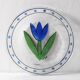 Kosta Boda Glass Plate: Vintage Blue Tulip Design by Ulrica Hydman Vallien