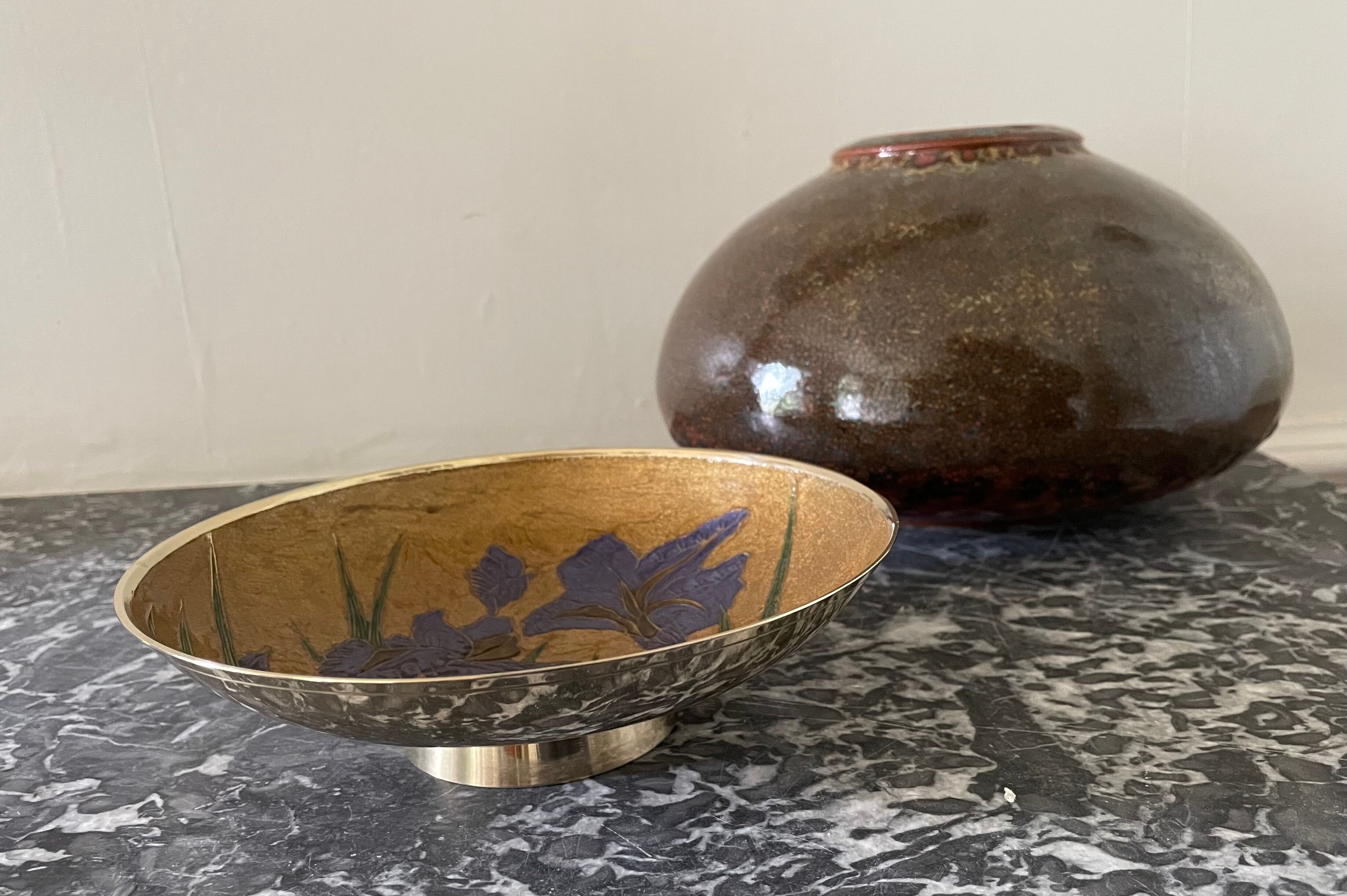 Cloisonné enamel dish 70s