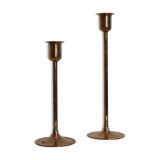Scandinavian candlesticks pair brass 1960