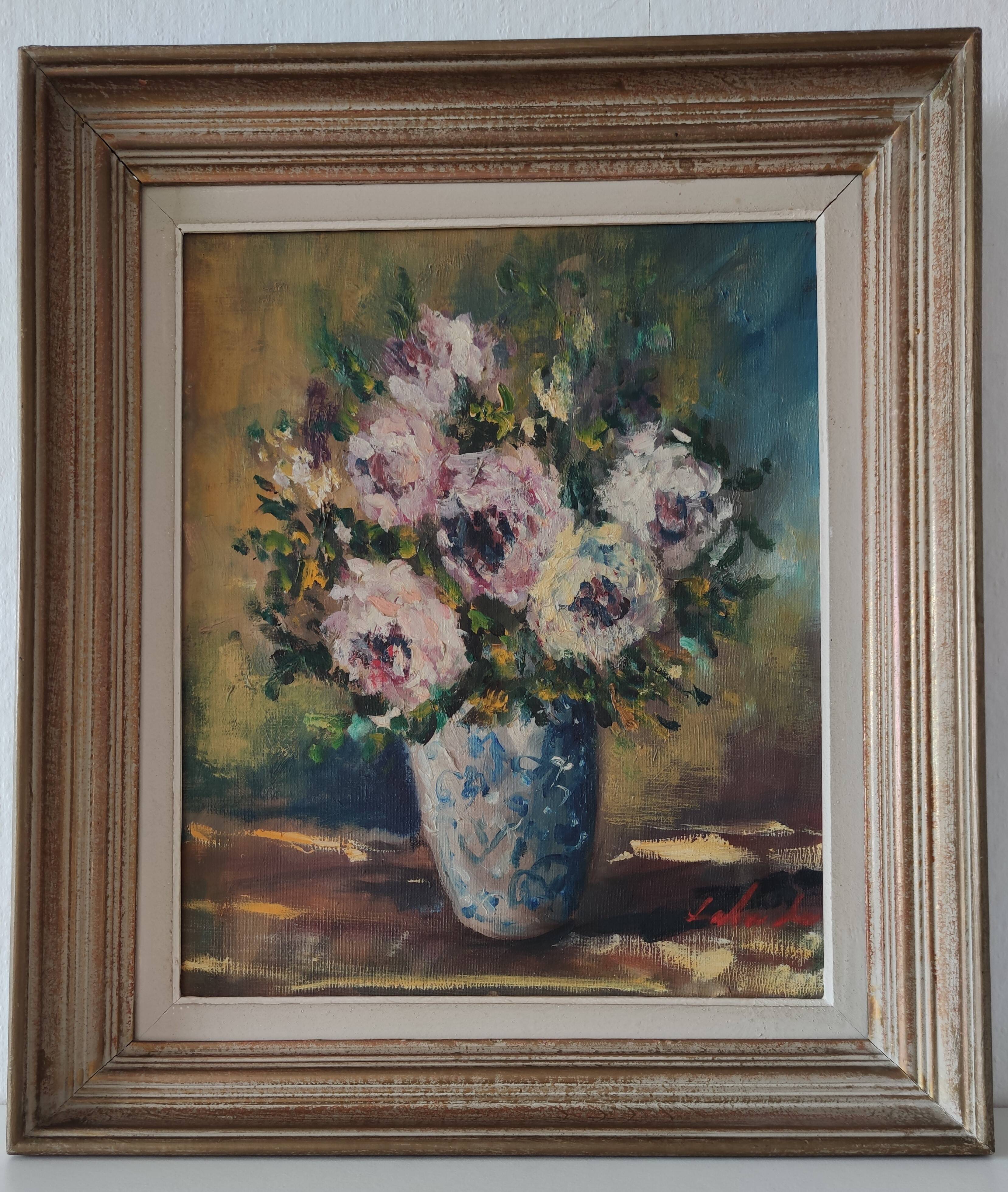 Old Painting 60 x 52 cm Oil on canvas Still life signed