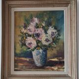 Old Painting 60 x 52 cm Oil on canvas Still life signed