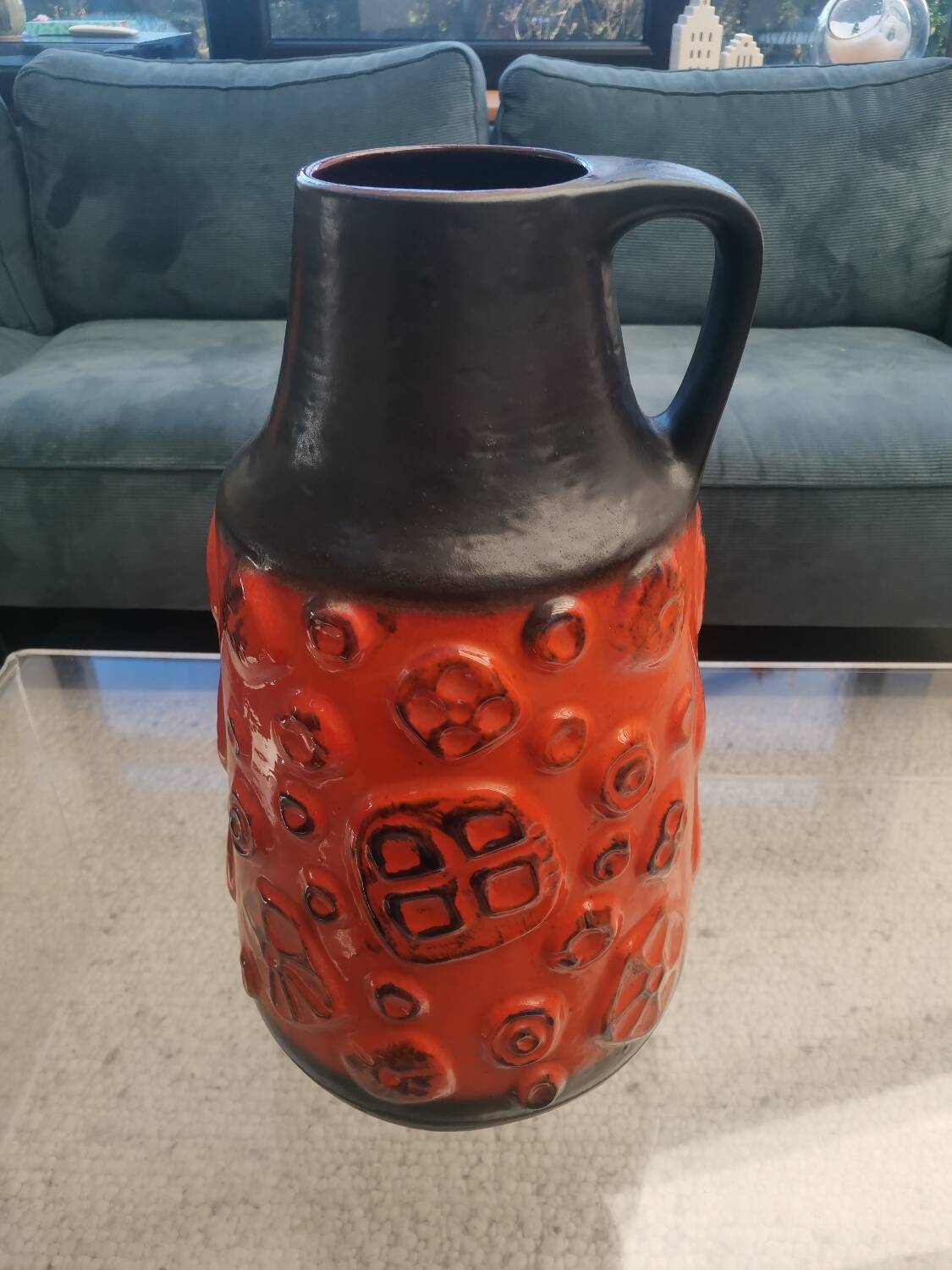 Large Fat Lava Floor Vase 45 cm by Carstens Tönnieshof – Mid Century