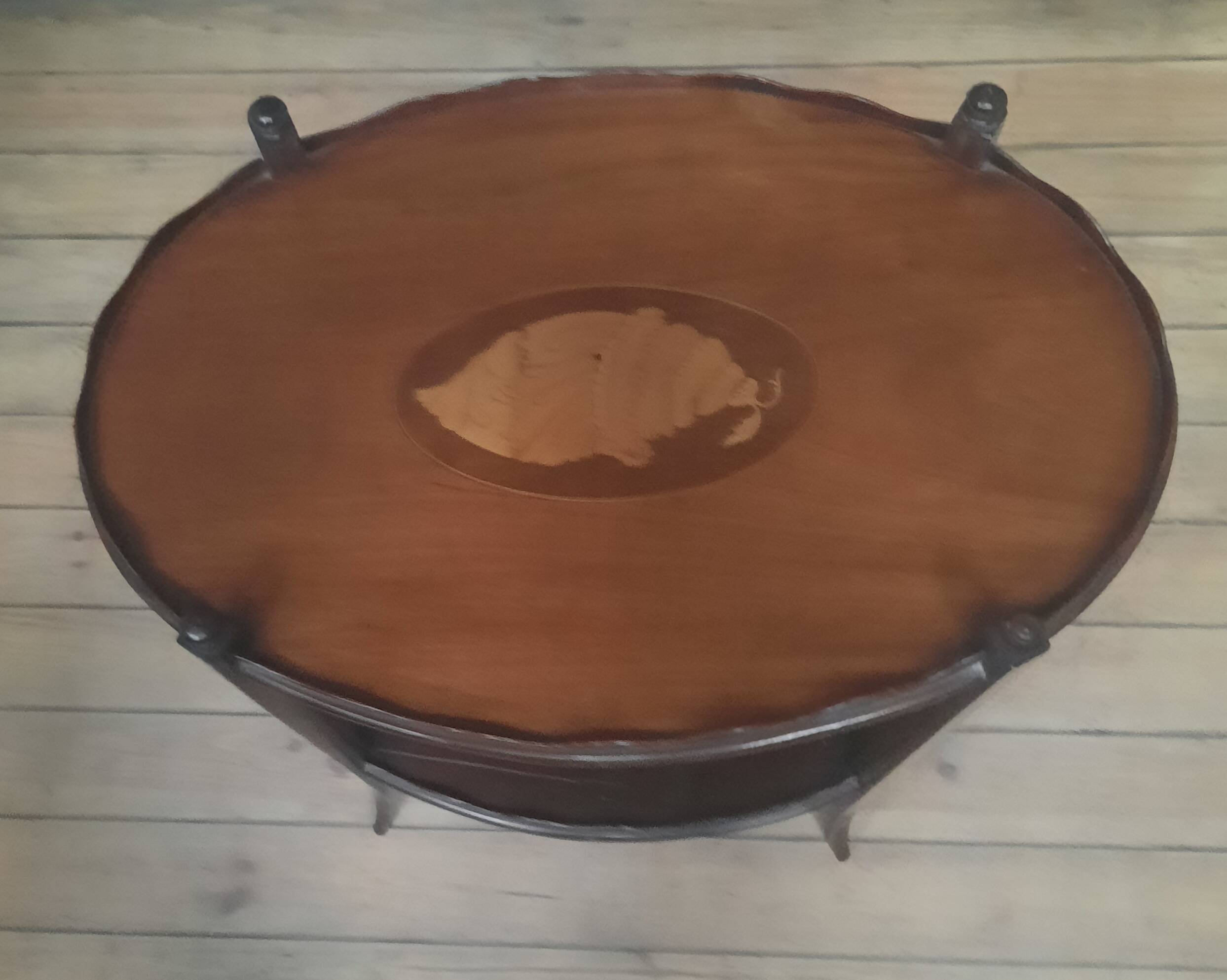 English 2-tier mahogany pedestal table