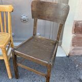 4 vintage curved wooden bistro chairs