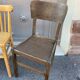 4 vintage curved wooden bistro chairs