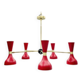 5 Arms Mid Century Sputnik Chandelier Diabolo Stilnovo Style, Modern Chandelier Ceiling Lamp Light