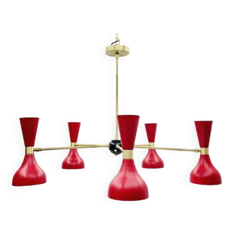 5 Arms Mid Century Sputnik Chandelier Diabolo Stilnovo Style, Modern Chandelier Ceiling Lamp Light