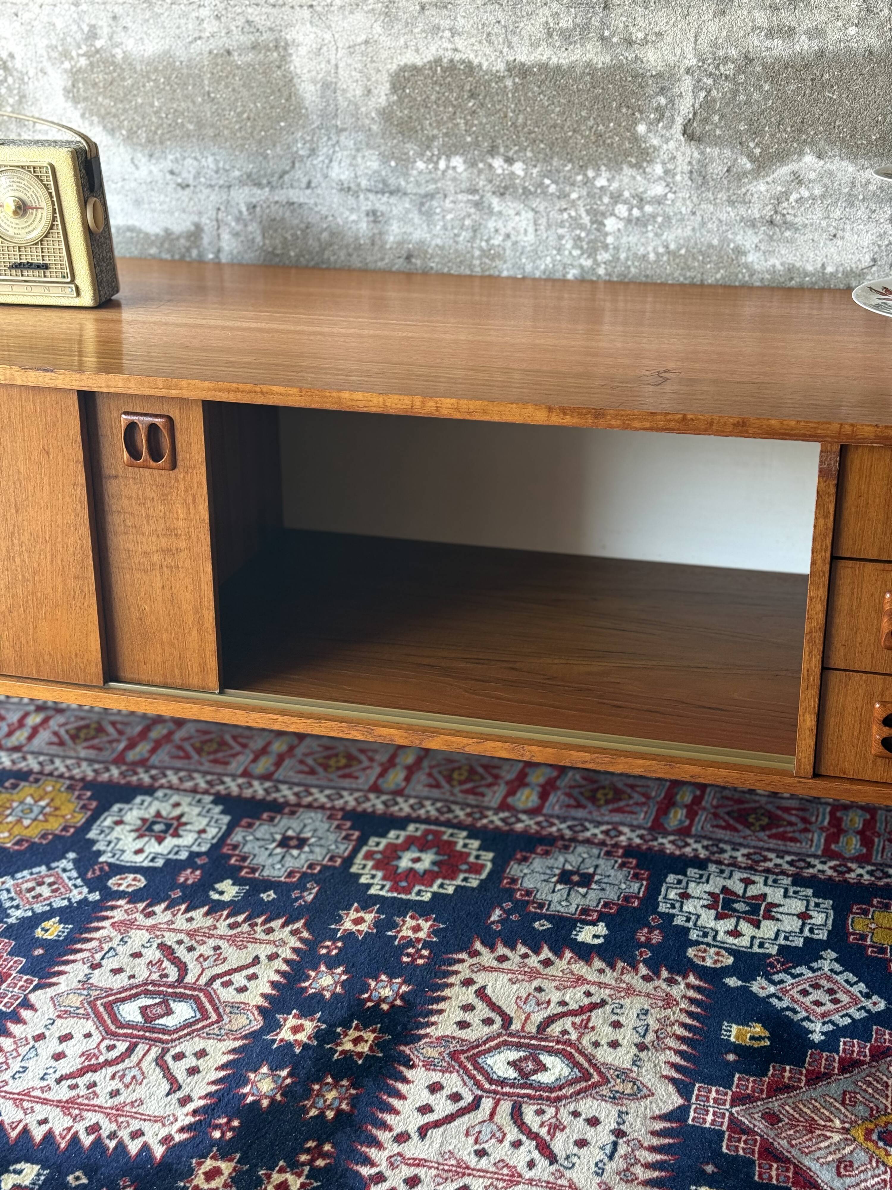 Vintage Scandinavian teak sideboard, 1970.