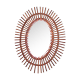 Miroir soleil en rotin 49x61cm