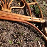 Rattan and bamboo bedhead