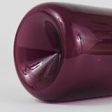 Glass vase signed Purple Timo Sarpaneva Pullo Bird Bottle, Iittala, Finland.