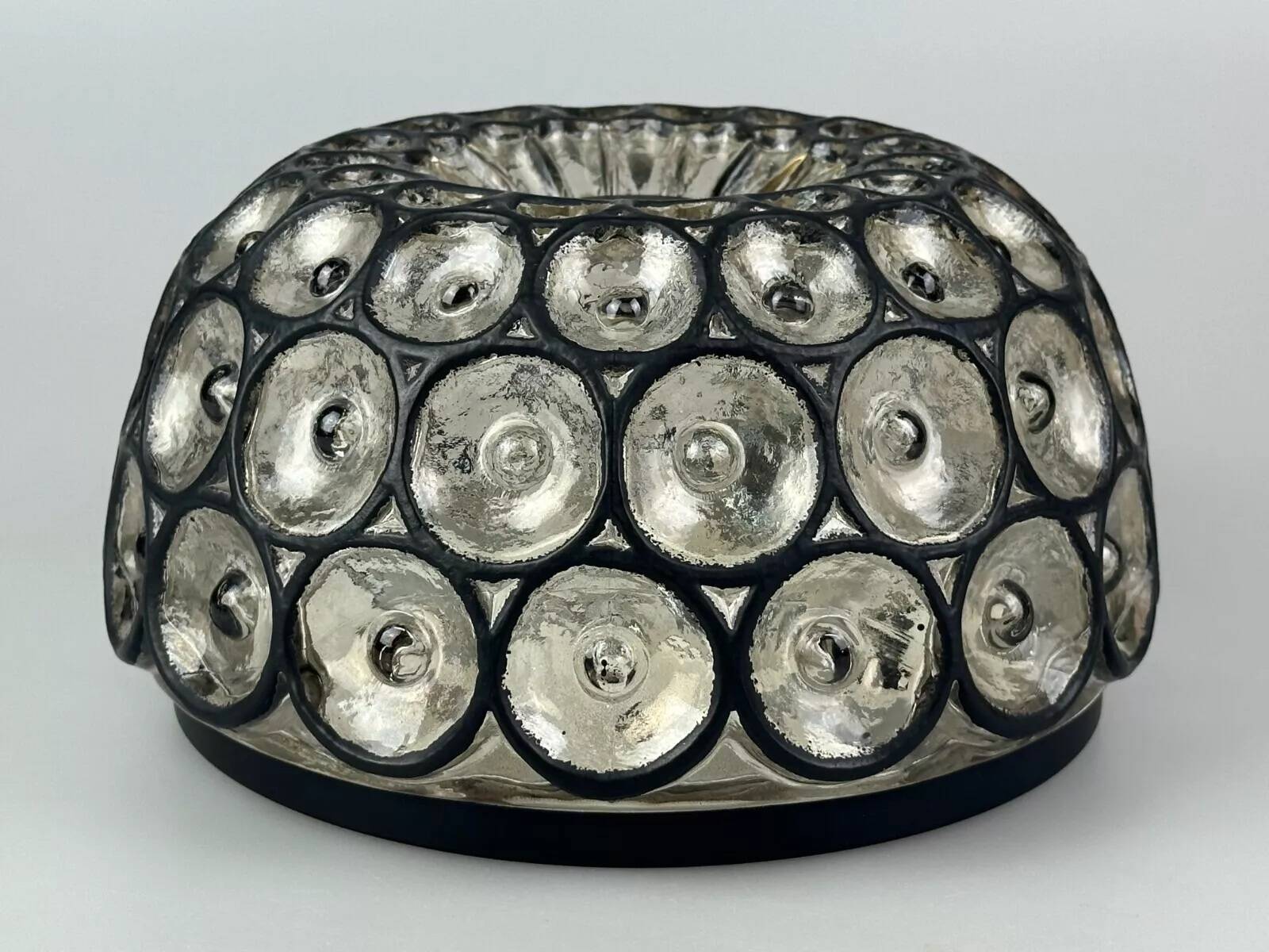 Ceiling light from the 60s and 70s Glashütte Limburg Germany glass & metal
