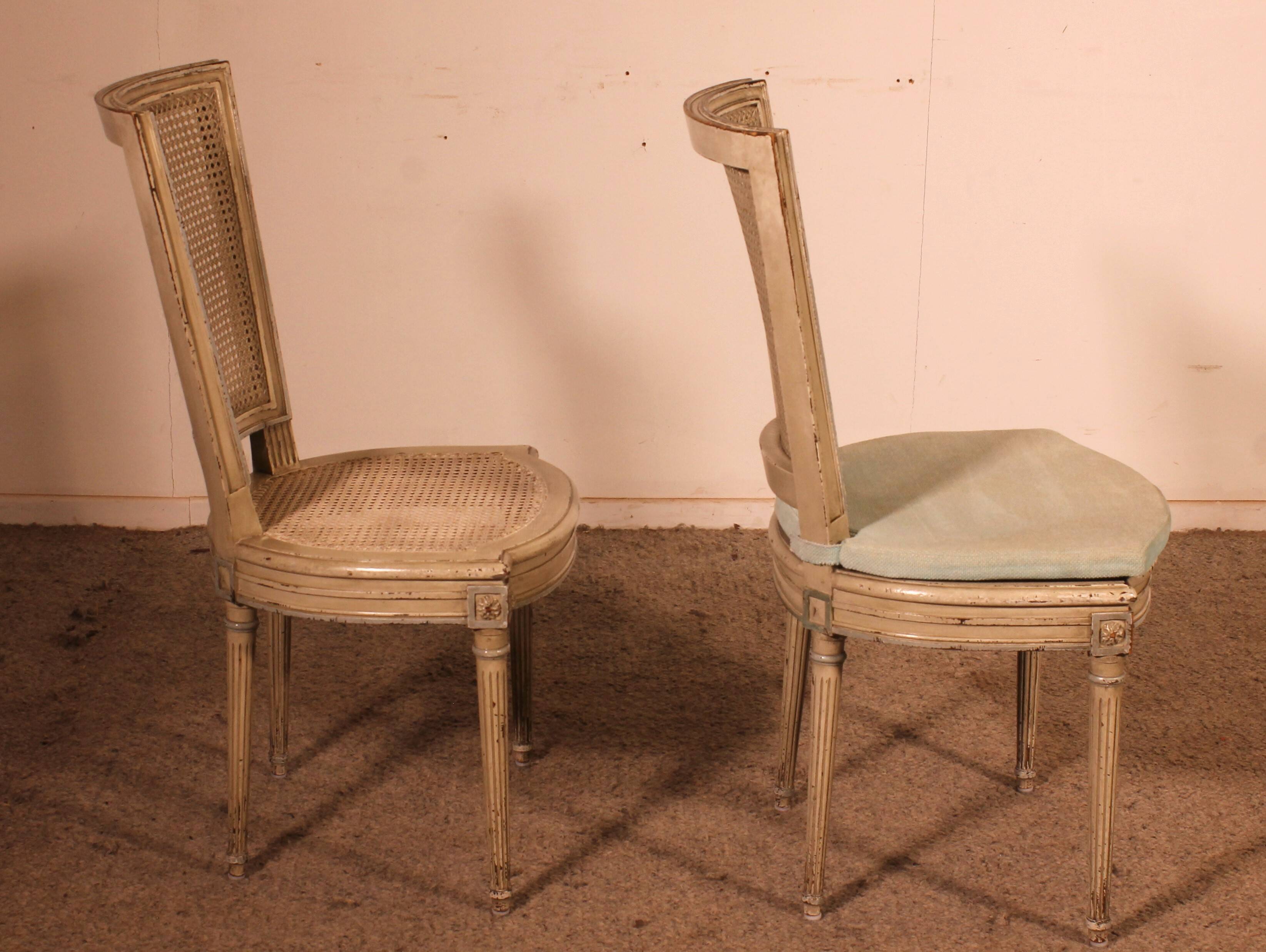 Set Of 12 Louis XVI Style Chairs In Polychrome Wood - 19th Century