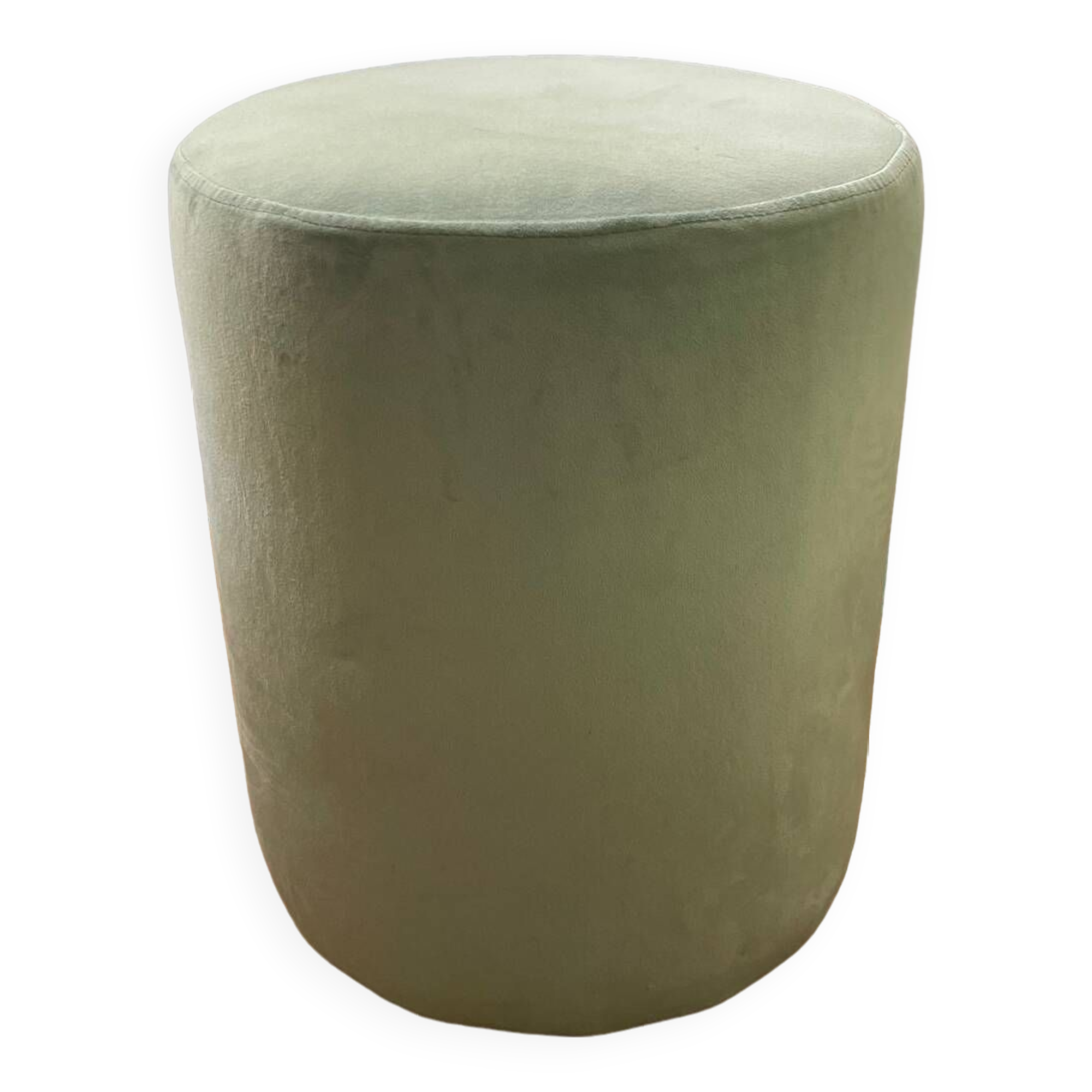 Green velvet footstool