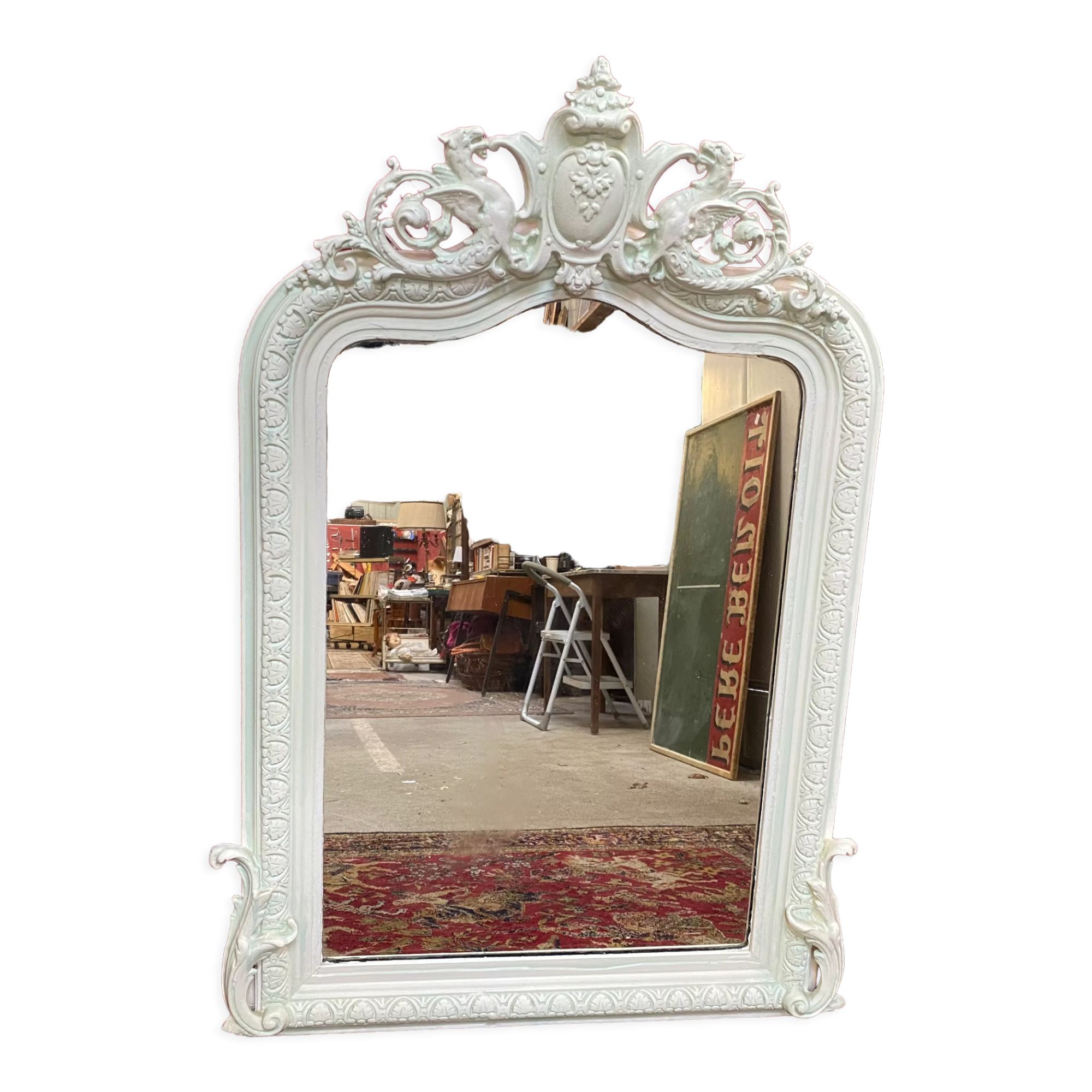 Mirror era Napoleon III, pediment and decorated frame