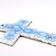 Wall cross by Louise Arnaud, Limoges art enamels, 1970s