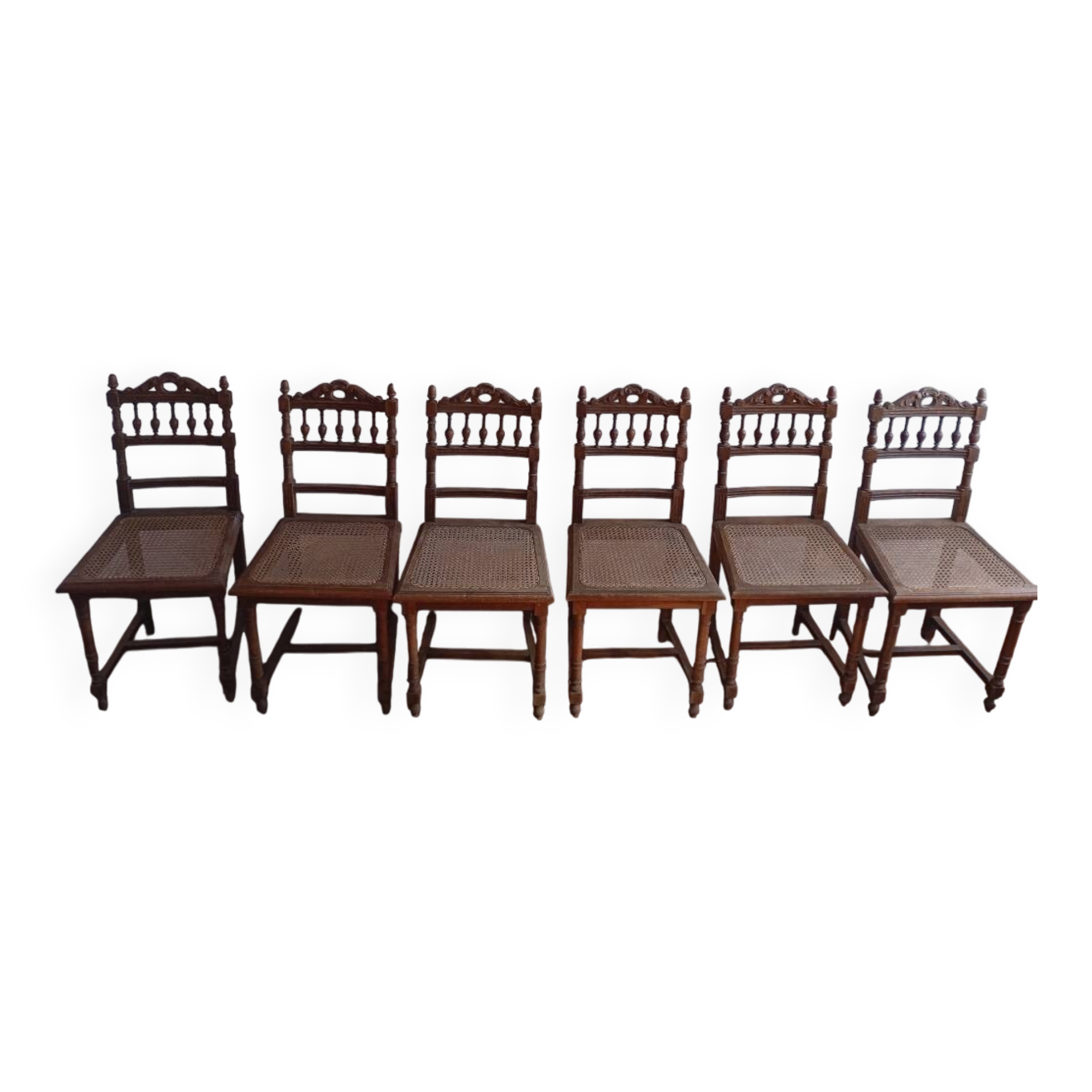 6 chaises cannées