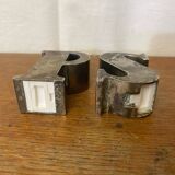 Pair of Antique Salt and Pepper Shakers Silver Plated Metal Salt and Pepper Shakers Vintage