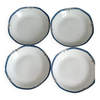 Set of 4 France Atlas porcelain plates
