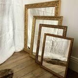 set of 4 mirrors in wood and gilded stucco early 20th century