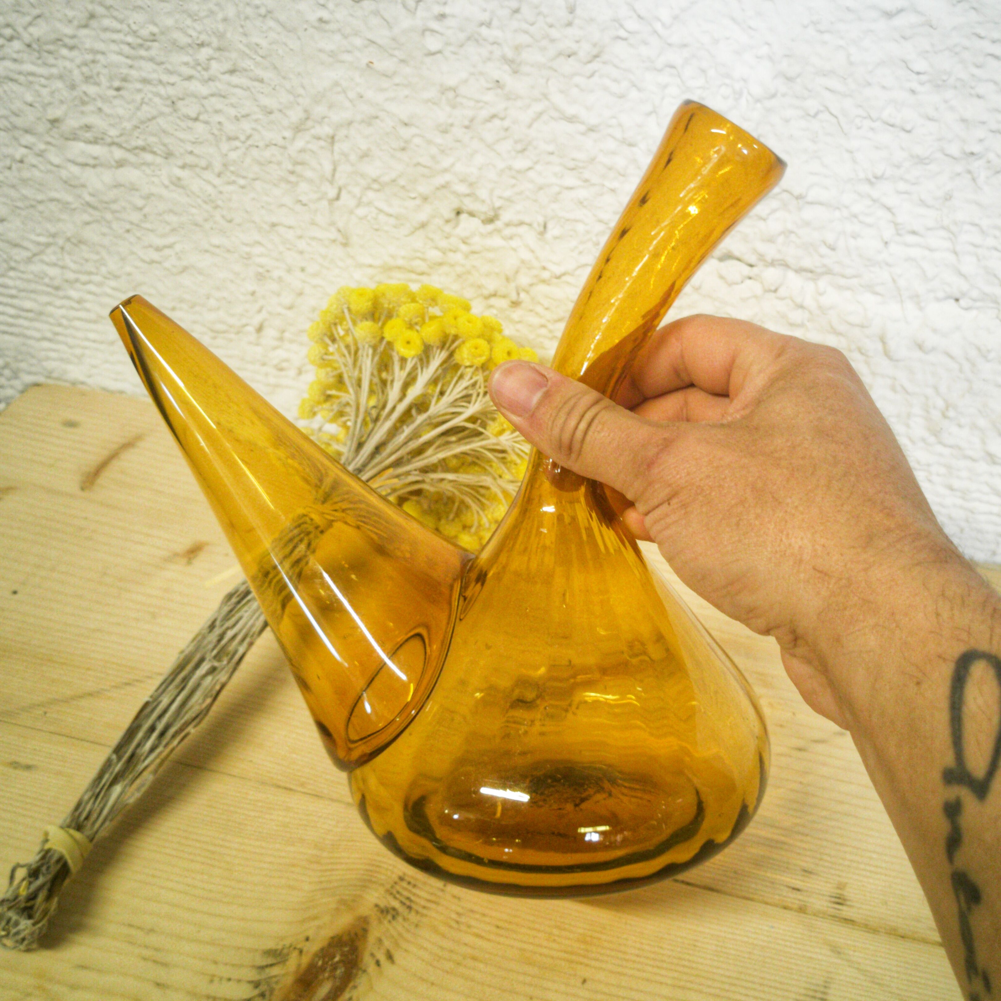 Porró Catalan en verre ambré