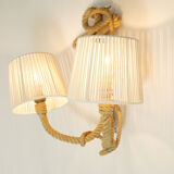 Wall lamp with two braided rope lights, 1950-1960.