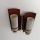 Simple mid-century wall light in metal, wooden and copper base, 1960s, Germany.
