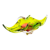 Grande Coupe Sommerso Josef Hospodka - Jaune Chartreuse et Corail