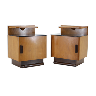 1950s Pair of Bedside Tables, Czechoslovakia