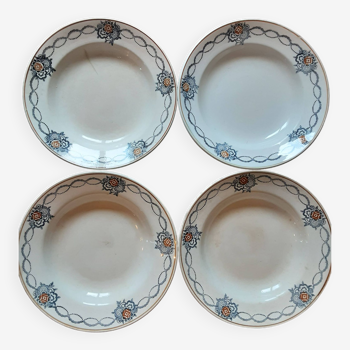 Set of 4 Lamandinoise St Amand soup plates