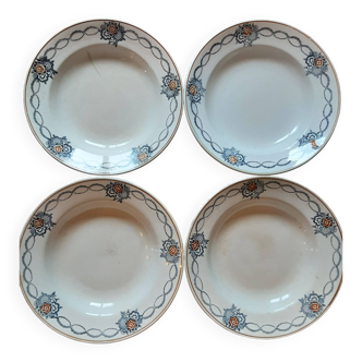 Set of 4 Lamandinoise St Amand soup plates