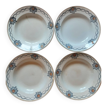 Set of 4 Lamandinoise St Amand soup plates