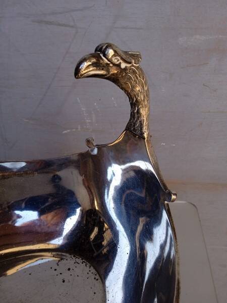 Phenix bowl on foot silver metal center table 1940