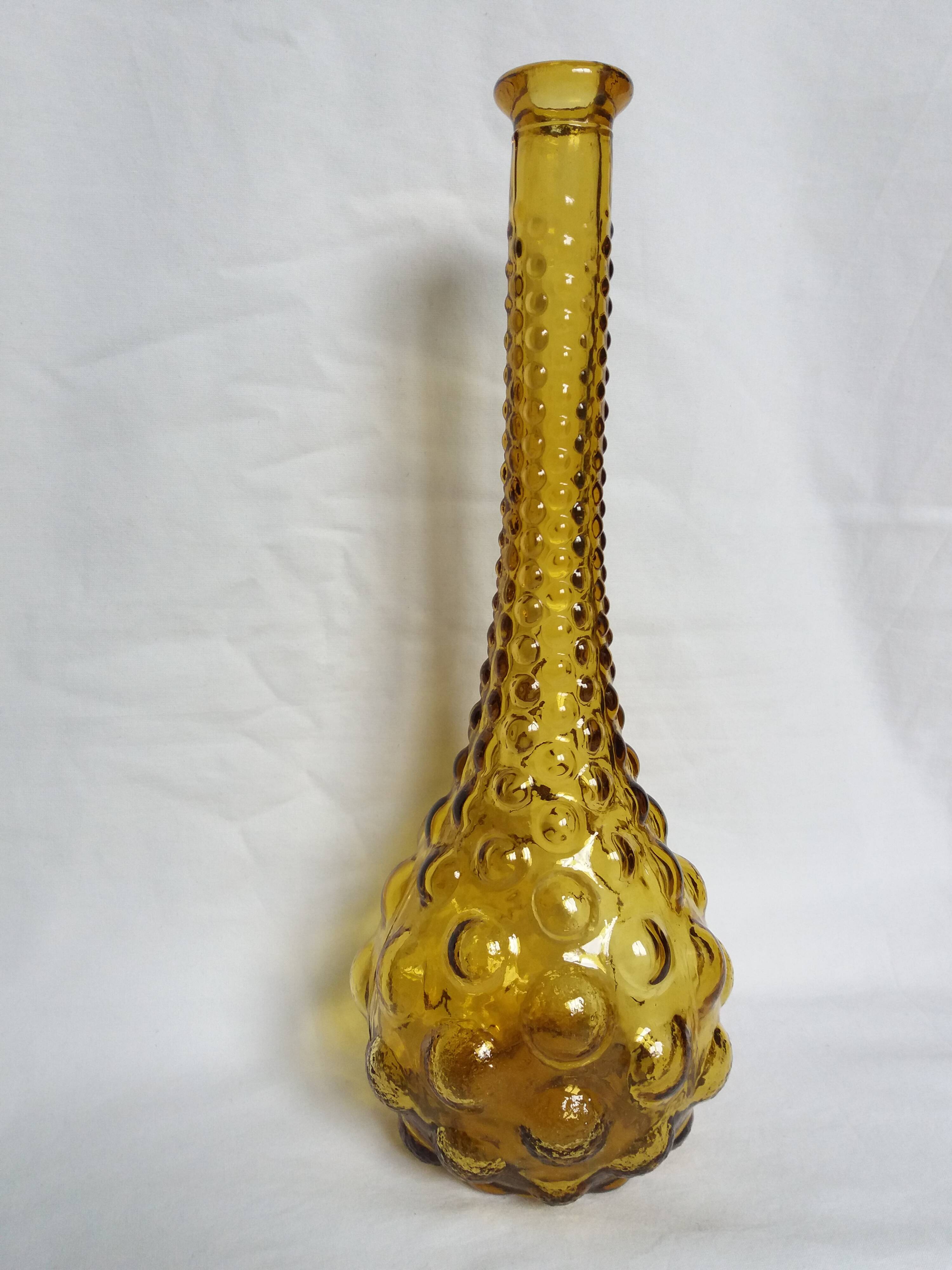 Carafe Empoli Italy Genie bottle in amber glass