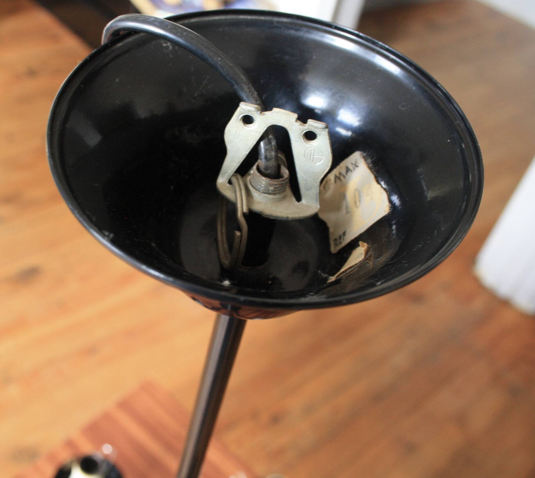 Metal chandelier and glass globes