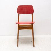 Mid-century colour chair, vintage wooden accent seating, 1960s