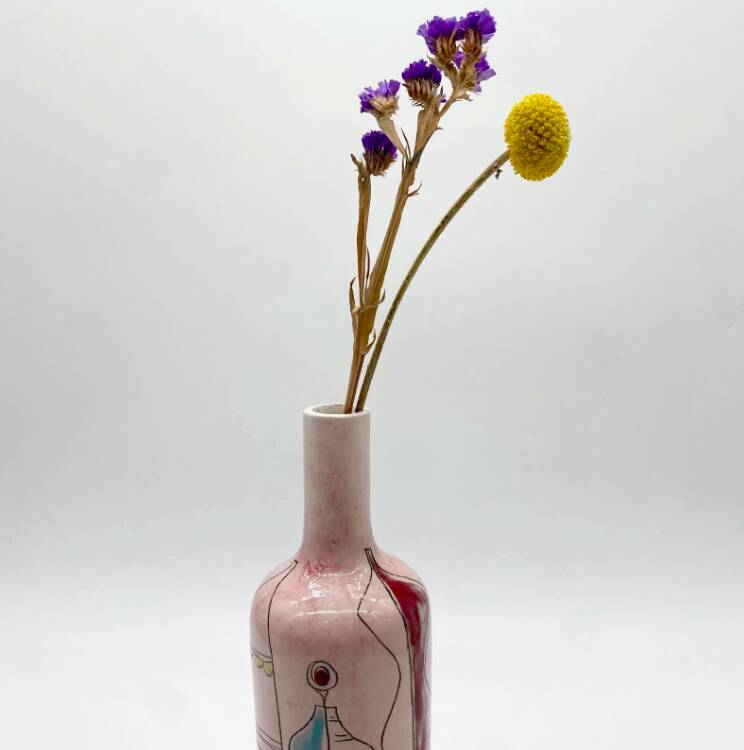 Ceramic "bottle" vase, Prato, Italy, 1960s