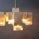 Vintage cubic chandelier by Gaetano Sciolari, 1970s