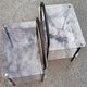 Pair of smoked glass side tables, end tables, 1980