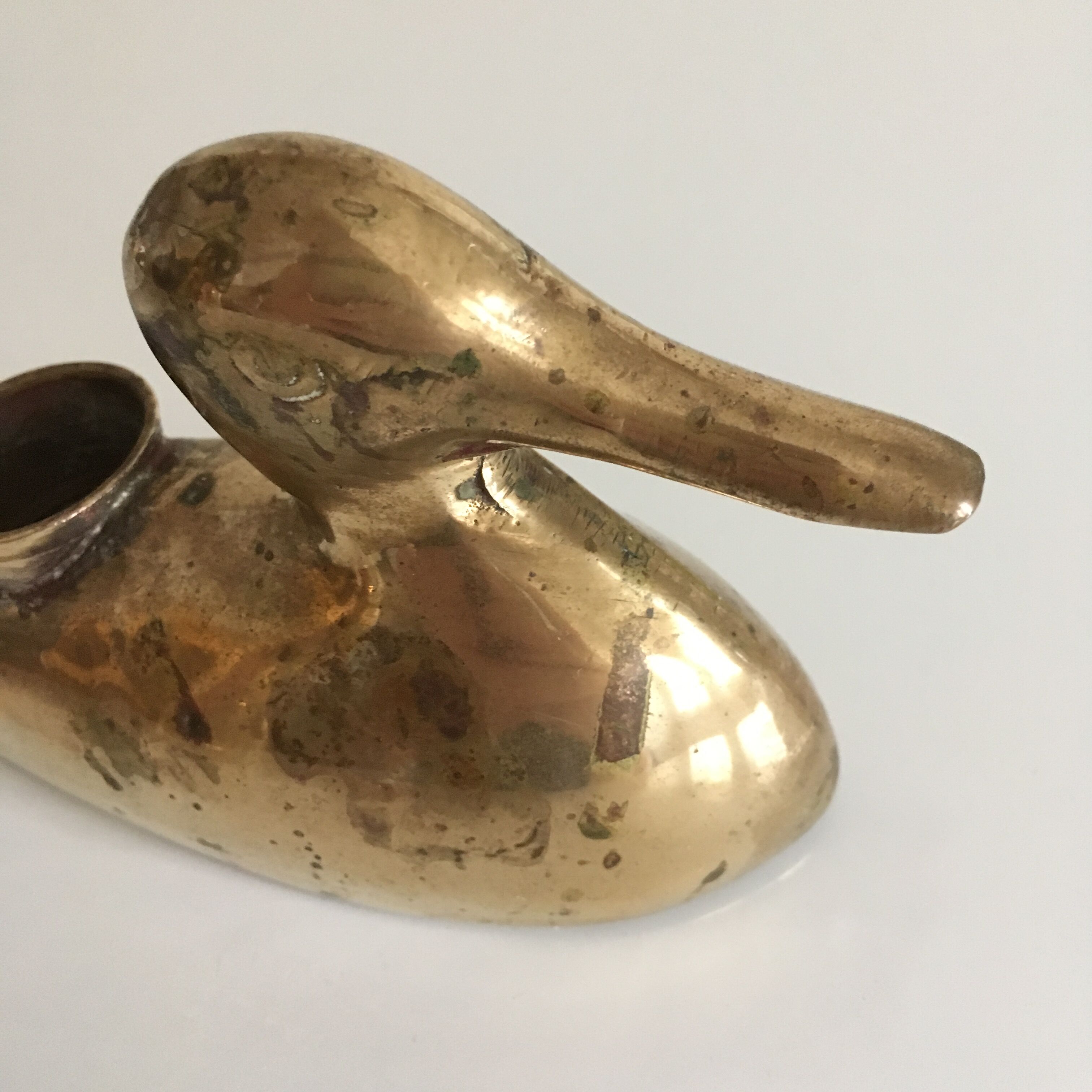 Brass candle in duck design