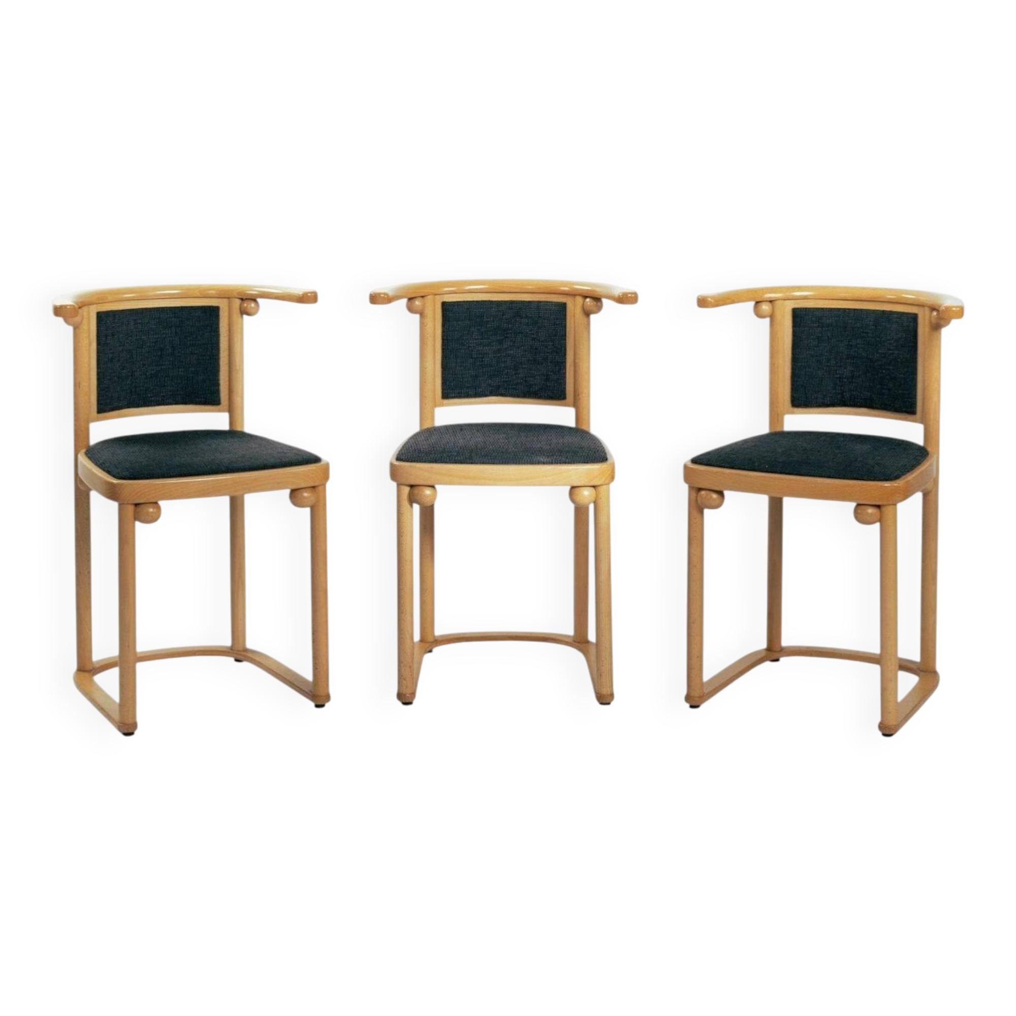 3 chaises style Art Nouveau Fledermaus par Josef Hoffmann pour Wittmann