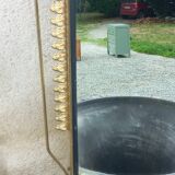 Vintage 1950s neoclassical style gold metal mirror