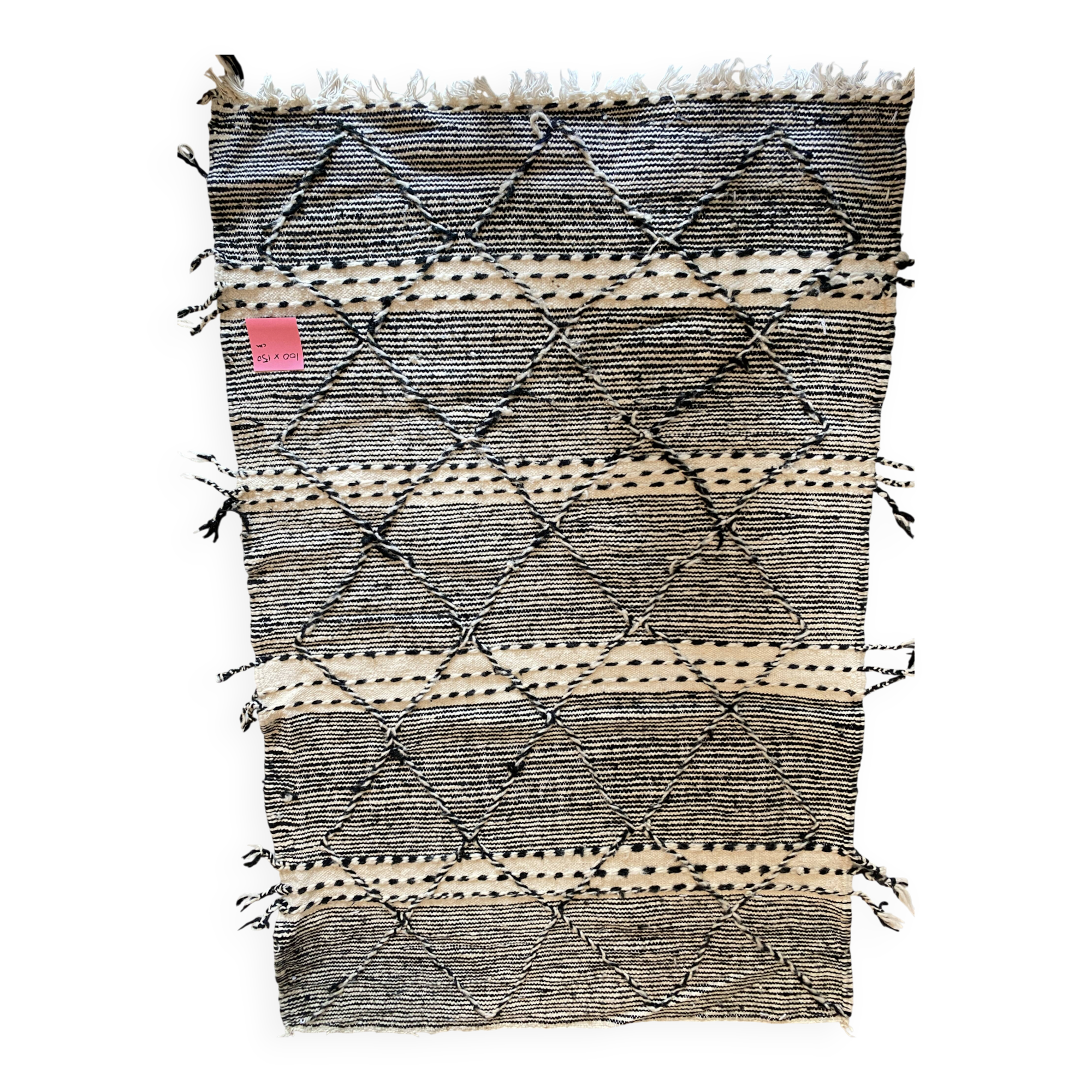 Black and white Moroccan Kilim rug