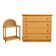 Dresser and its bedside table in rattan caning and vintage oak from the 1970s.