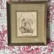 Cadre doré vitré et sa gravure antique 1900