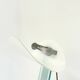 Vintage design floor lamp by Sothis with glass base and white glass shade