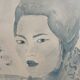 Signed blue watercolor painting “Geisha Tea Time” Japan