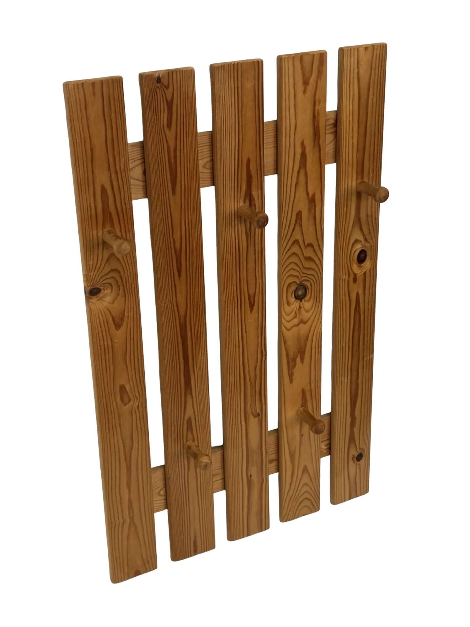 Vintage pine coat rack, 1970s minimalist design