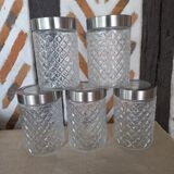 Set of 5 transparent glass jars